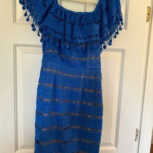 Festive Blue Lace Dress